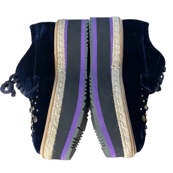 PRADA Studded Blue Velvet Microsole Creepers Platform Shoes size 39.5/9.5 - Picture 7 of 10